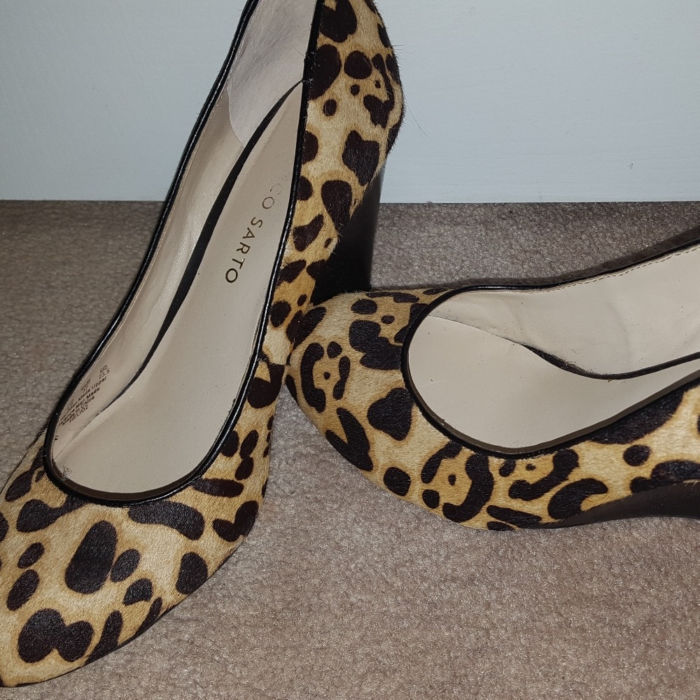 Franco Sarto Leopard print wedges